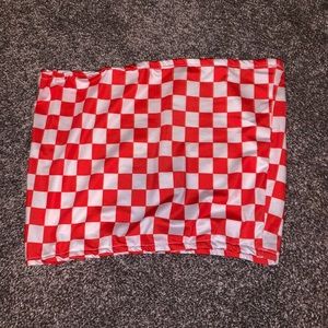 Checked tube top